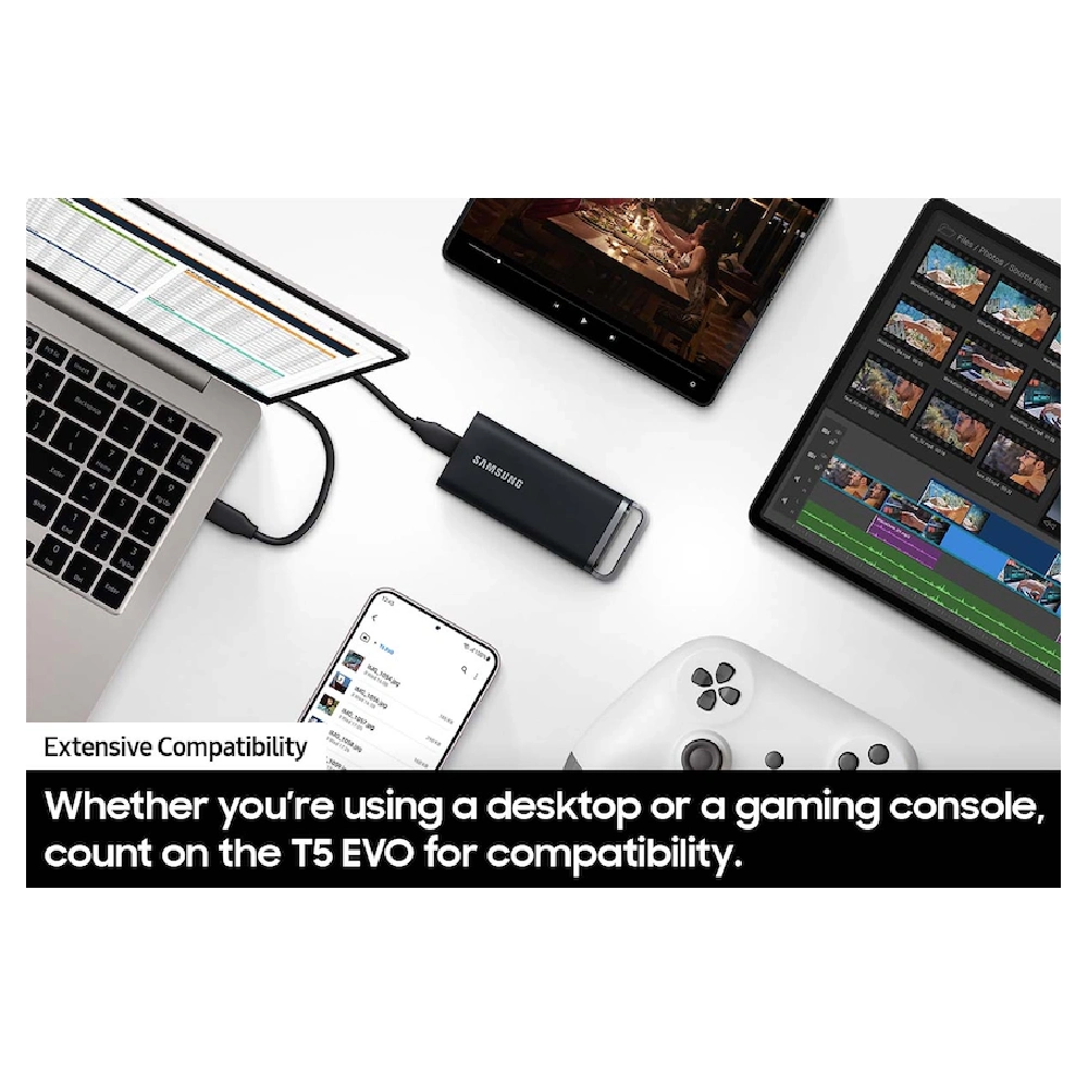 Samsung External SSD 8TB T5 EVO (With USB 3.2) Black view 4